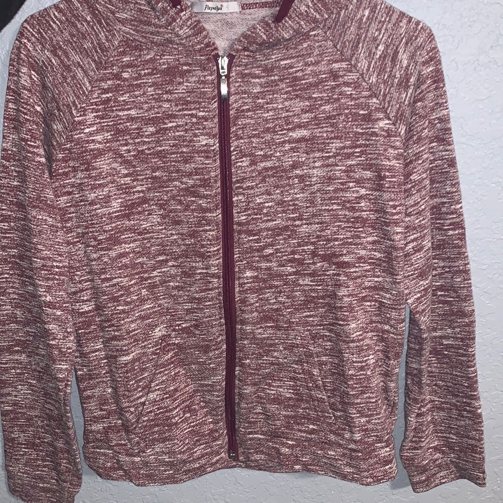 Maroon zip up jacket